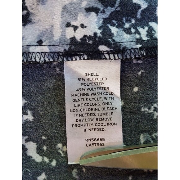 Nordstrom Shirt Top Women Size Medium Button Up Tie Neck Black Gray White Blouse - Picture 9 of 12